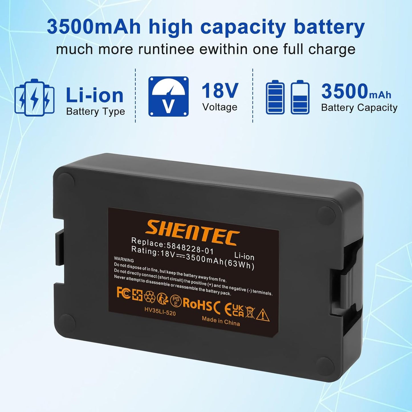 SHENTEC Akumulator litowo-jonowy 18V zamiennik do Husqvarna Automower 115H 305 2020 310 2020 520 2021 520 2022 Limited Edition 2020 do ogrodu i trawnika