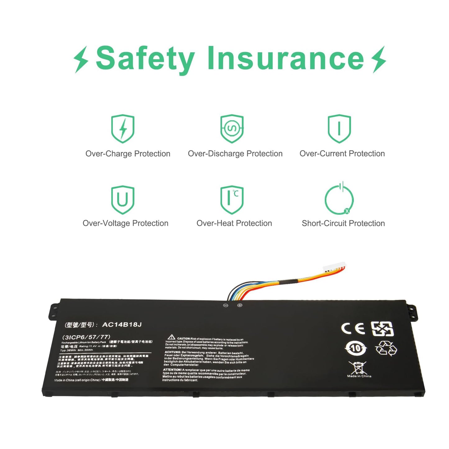 SHENTEC 11.4 V 36Wh bateria do Acer Aspire AC14B18J AC14B8K AC14B3K