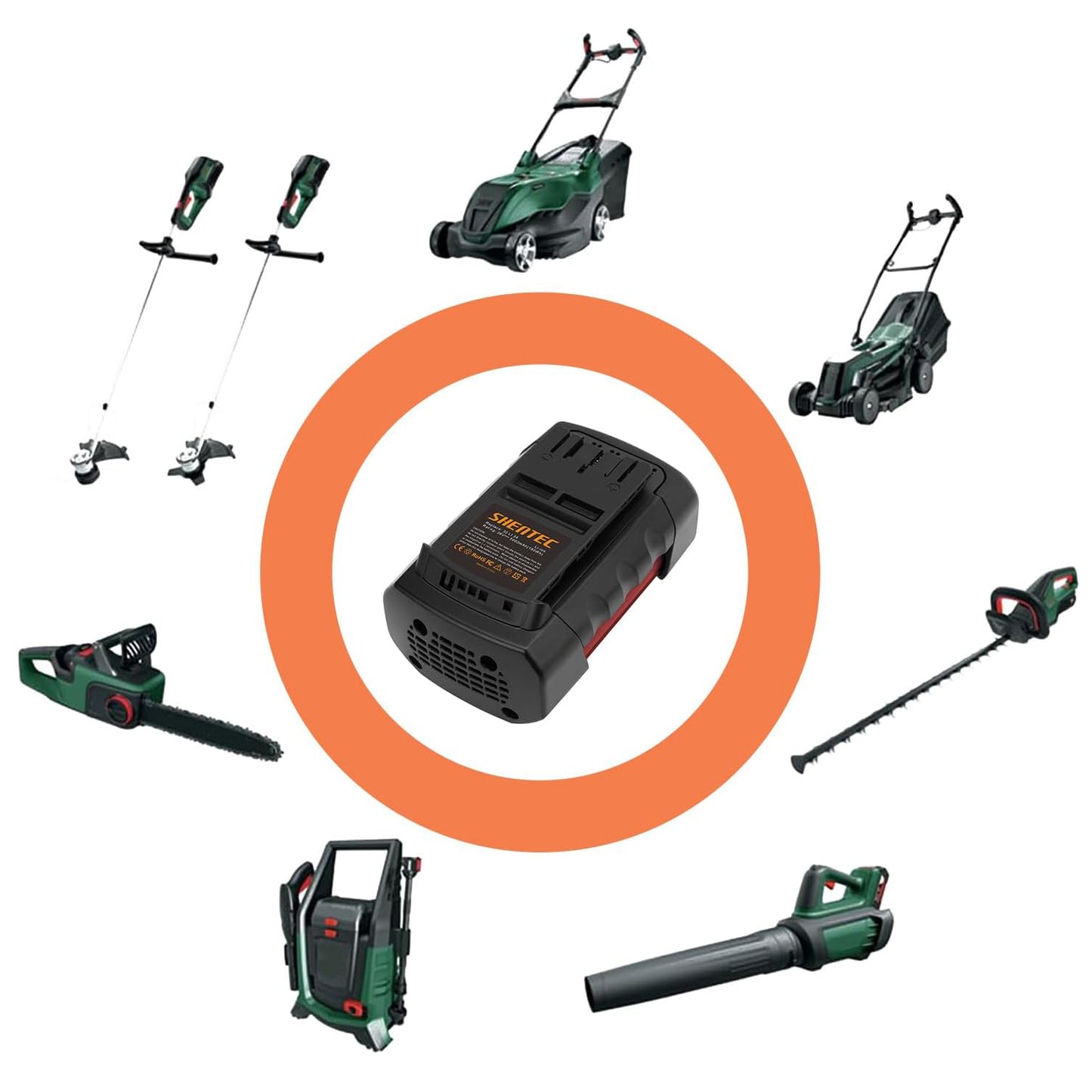 SHENTEC 36V 5aH Akumulator litowo-jonowy zamienny do Bosch Rotak 32 LI 34 LI 37 LI 43 LI Bosch 36V BAT810 BAT836 BAT840 D70771 2607336003