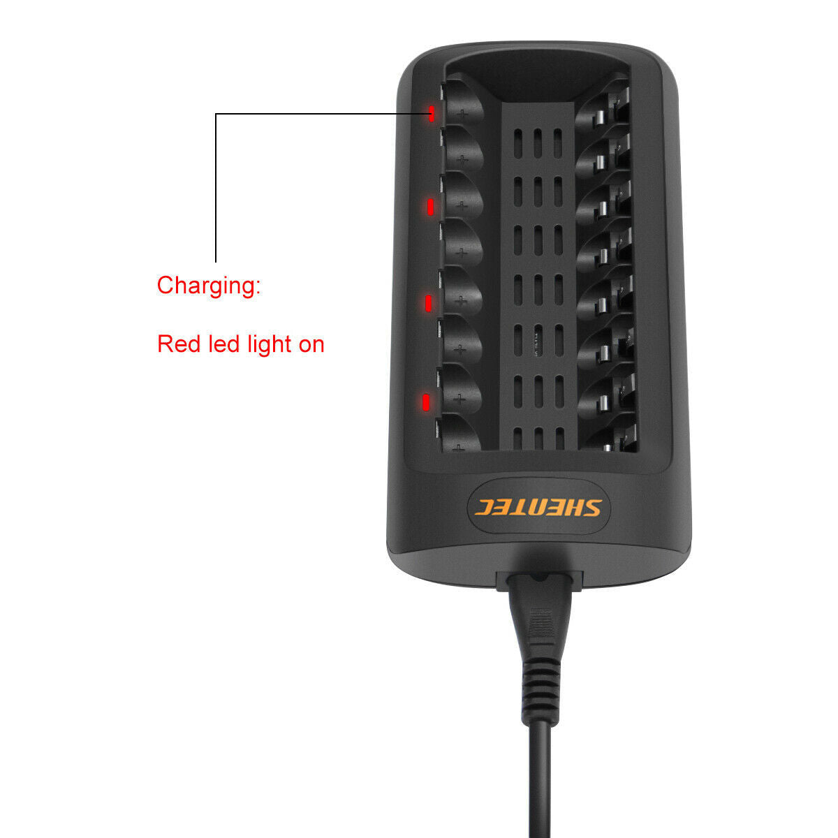SHENTEC Inteligentna ładowarka LED do 8 akumulatorów AA/AAA Ni-MH/Ni-Cd
