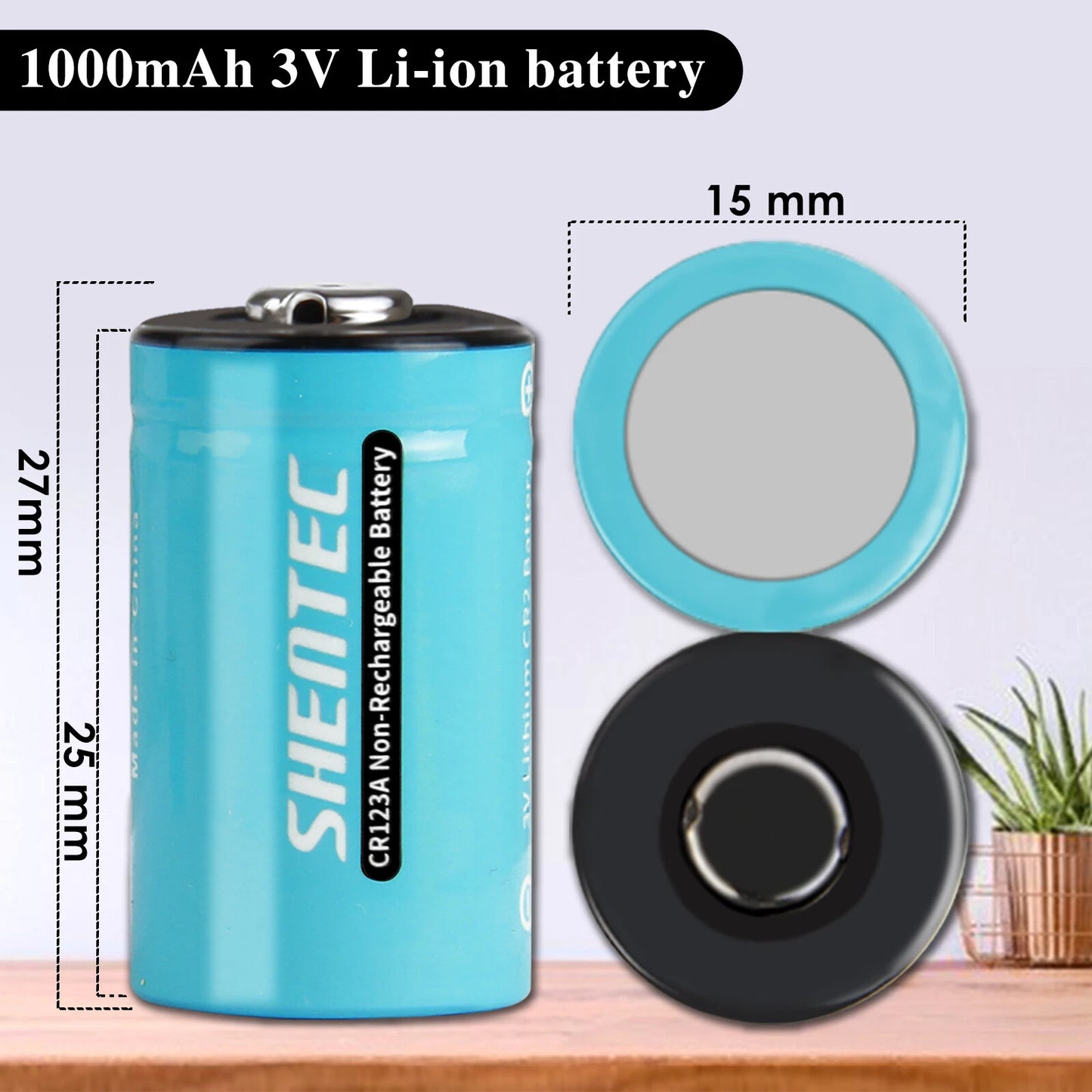 SHENTEC 20 szt. baterii litowych 1000mAh 3Volt CR-2 CR2 do DR2R DLCR2 KCR2 CR17355