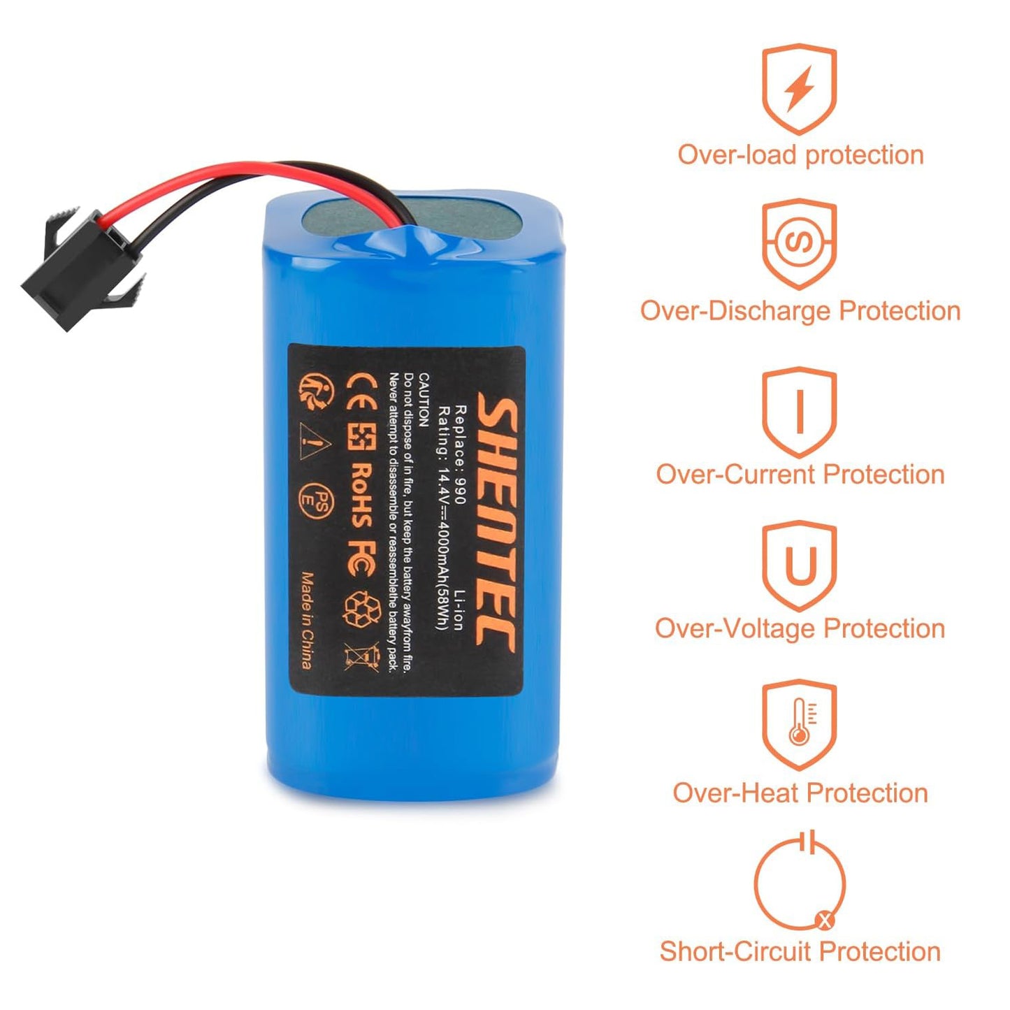 SHENTEC 14.4V 4000mAh bateria zastępcza do Eufy RoboVac
