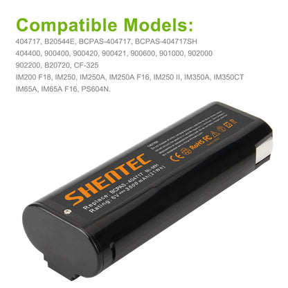 SHENTEC 2x 4Ah 6V akumulator do Paslode 404717 B20544E 900600 IM250 IM350 IM65 IM50