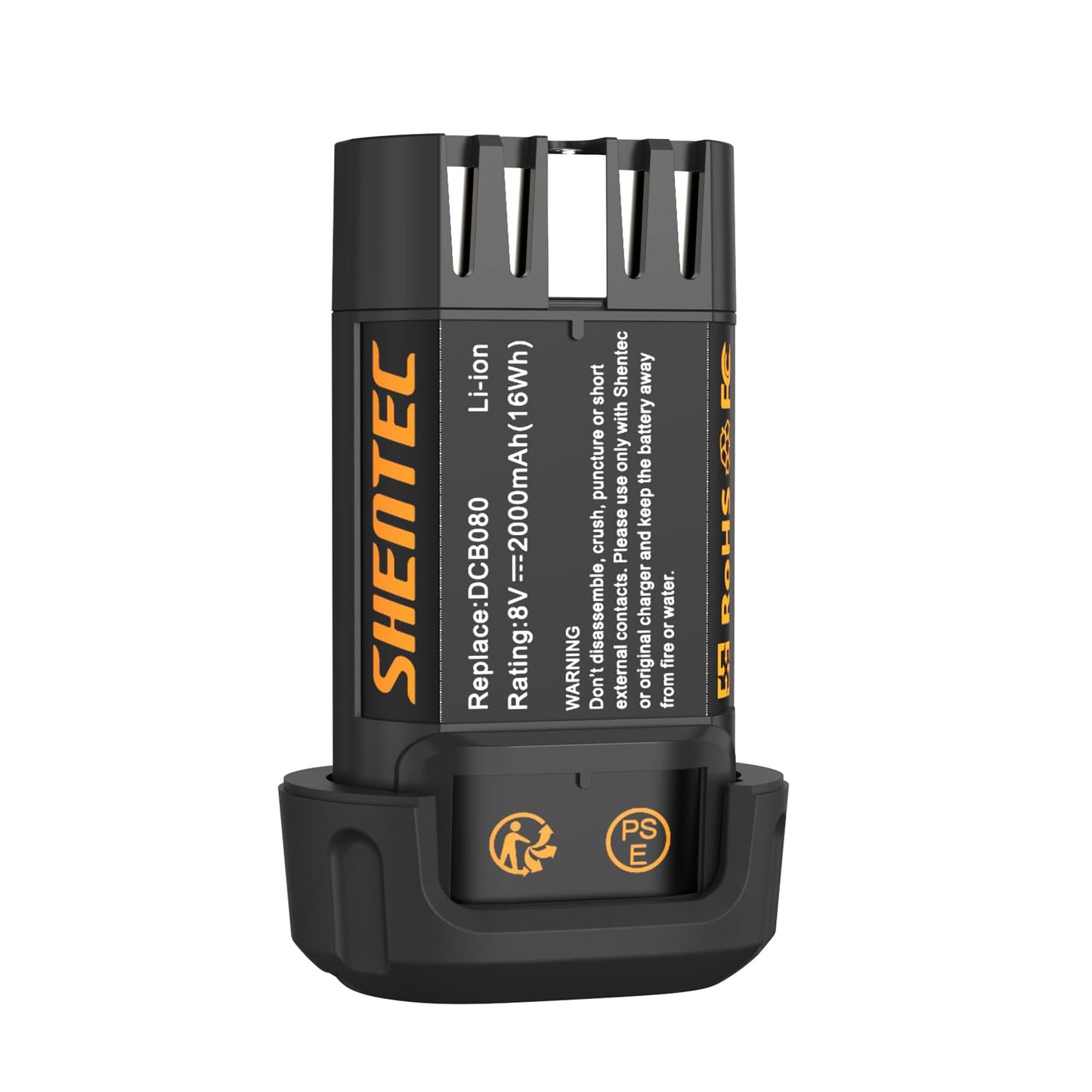 SHENTEC Opakowanie 2 szt. 2000mAh 8-Volt Bateria Zapasowa Kompatybilna z DEWALT