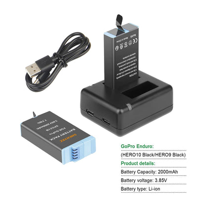 SHENTEC 3.85 V, 2000 mAh Li-Ion do baterii GoPro Enduro