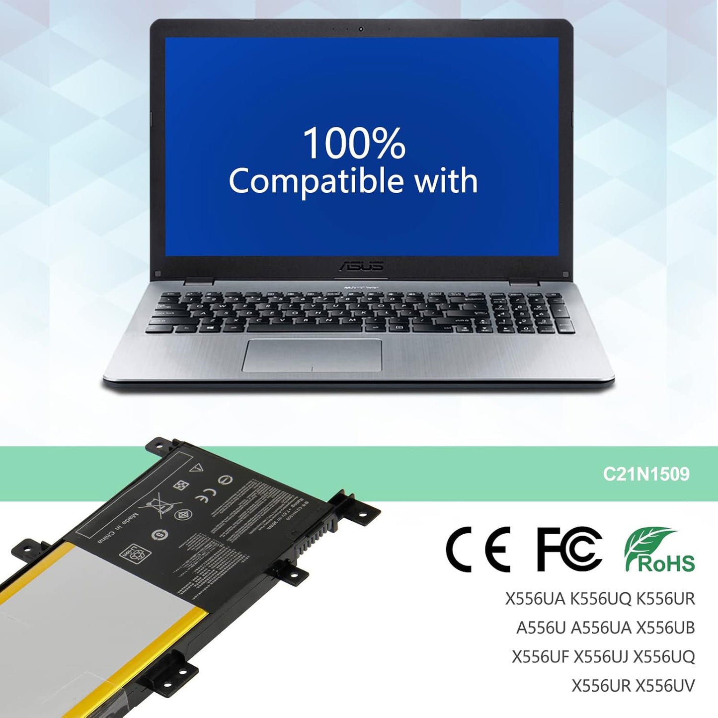 SHENTEC 7.6V 38Wh bateria C21N1509 do Asus Vivobook