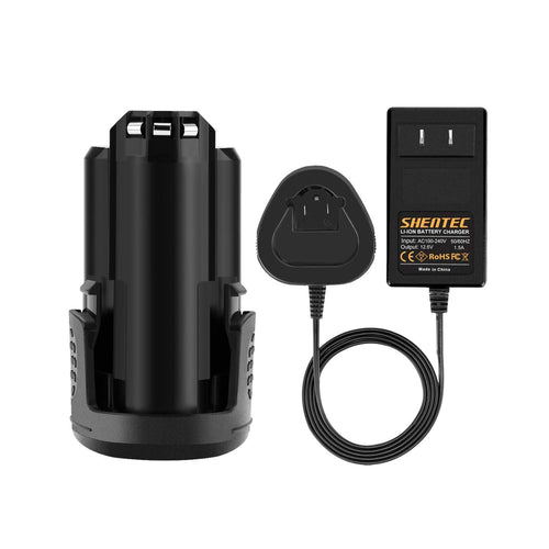SHENTEC 3000mAh 12V akumulator litowo-jonowy kompatybilny z Dremel (ładowarka 12V w zestawie)
