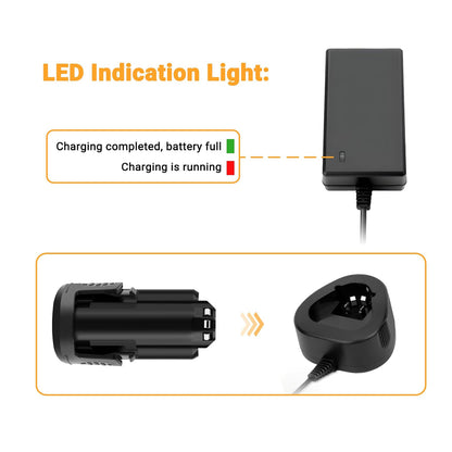SHENTEC 3000mAh 12V akumulator litowo-jonowy kompatybilny z Dremel (ładowarka 12V w zestawie)