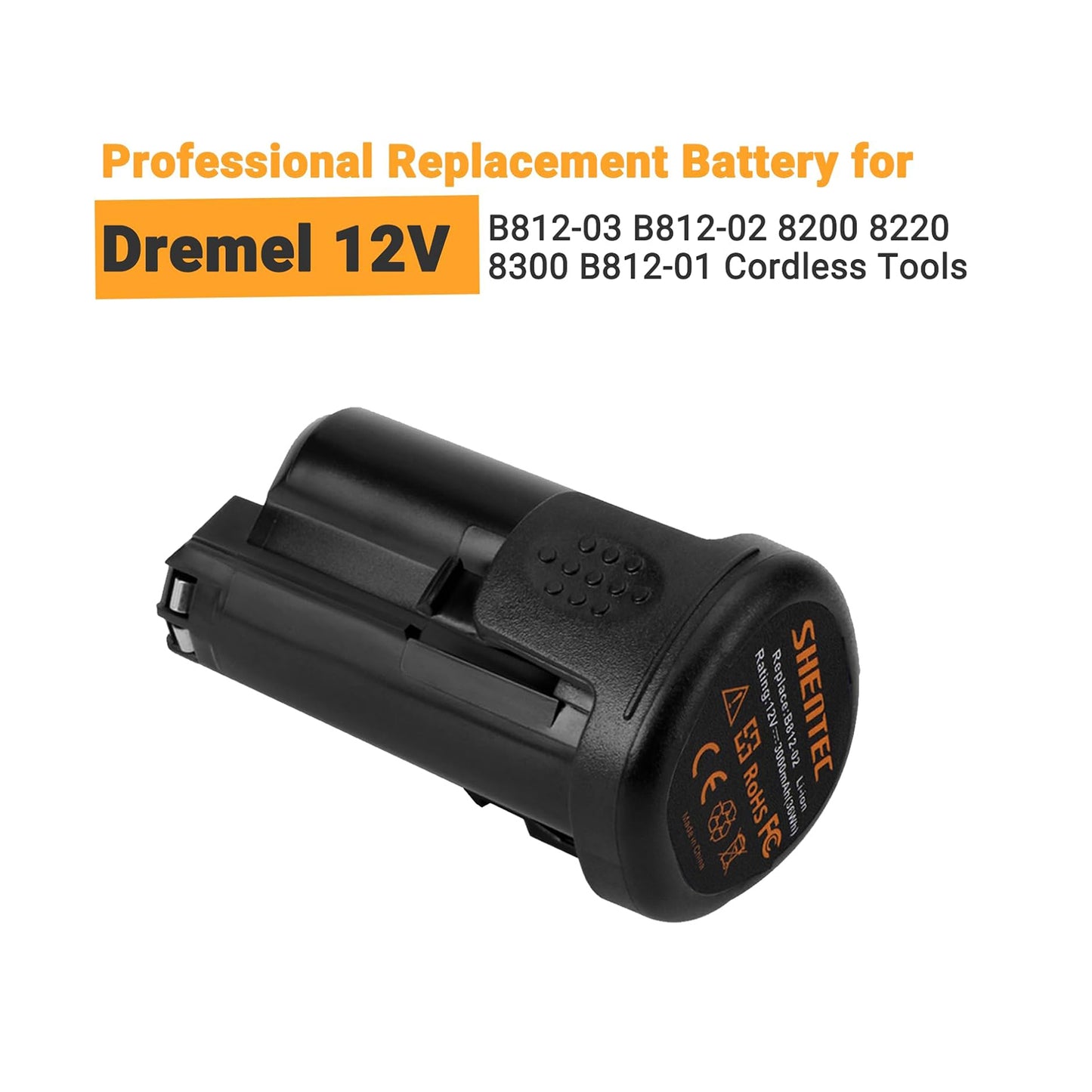 SHENTEC 3000mAh 12V akumulator litowo-jonowy kompatybilny z Dremel (ładowarka 12V w zestawie)