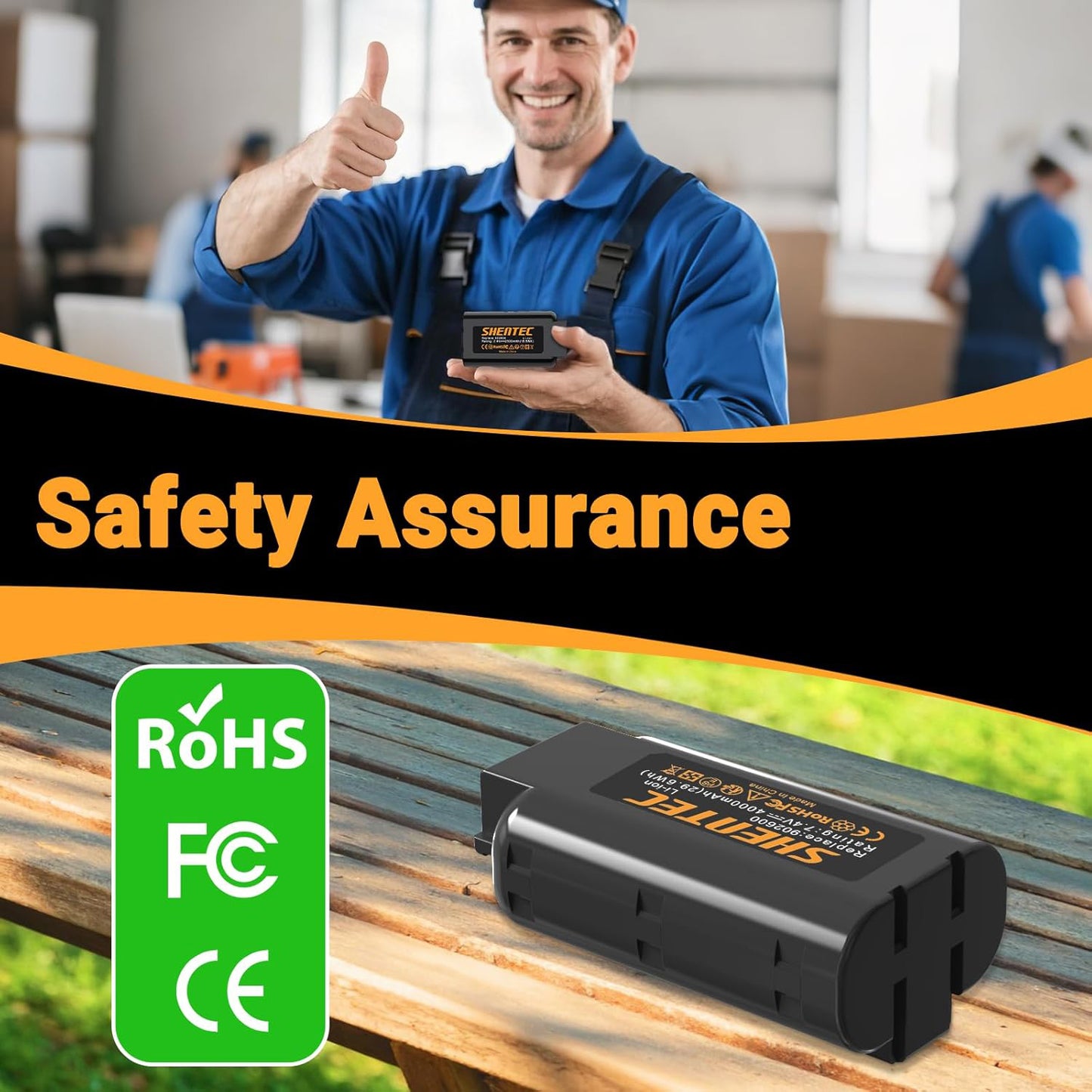 SHENTEC 2 szt. 7.4V 4.0Ah bateria kompatybilna z Paslode