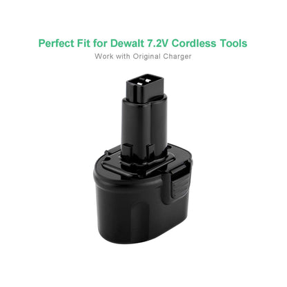 SHENTEC 2 szt. 3000mAh 7.2V akumulator kompatybilny z Dewalt