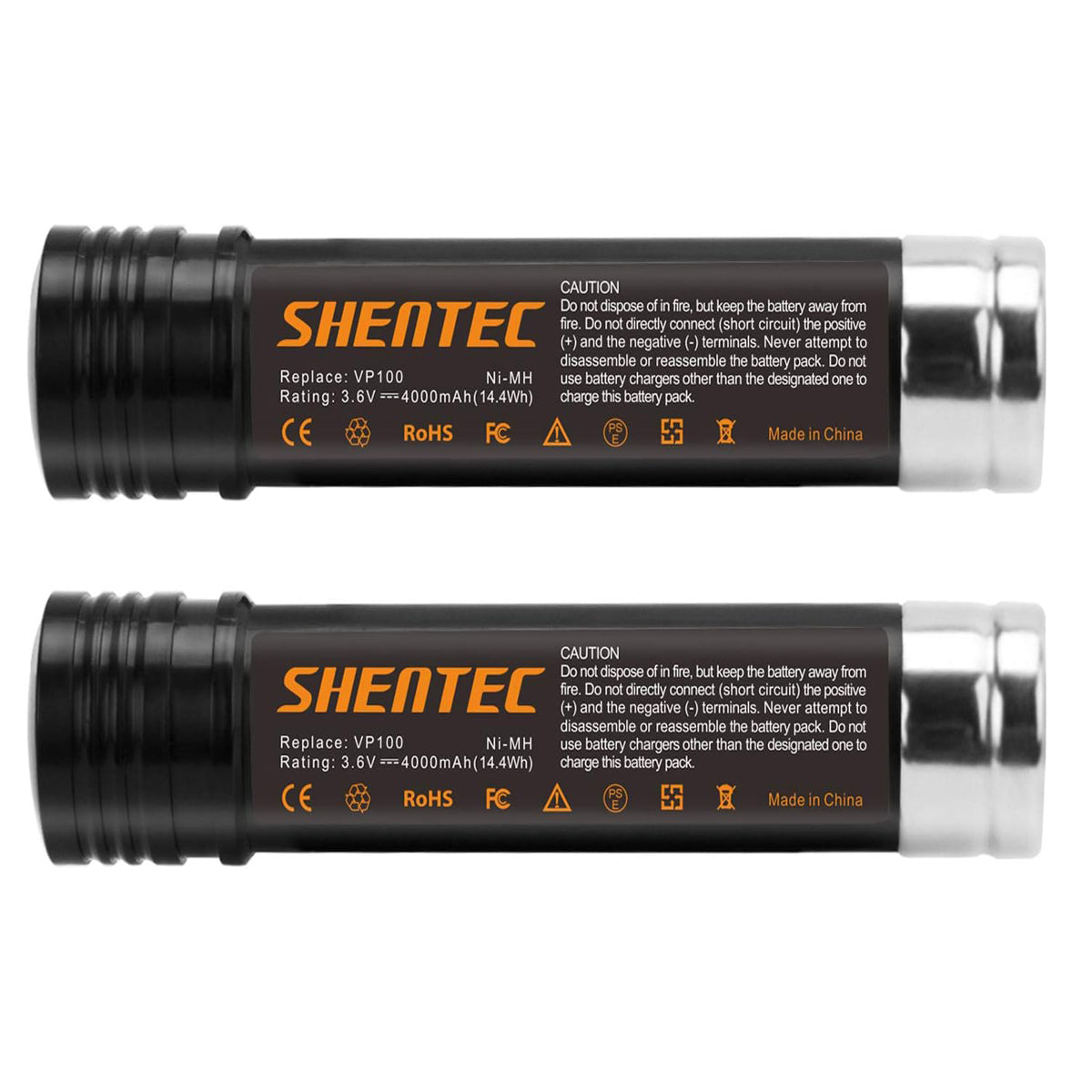 SHENTEC 2X 3.6V 3600mAh Ni-MH AKUMULATORY DO Black&Decker VP100 VP130K VP368 VP940 VP110 VP143