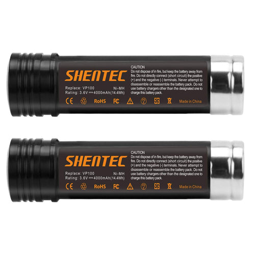 SHENTEC 2X 3.6V 3600mAh Ni-MH AKUMULATORY DO Black&Decker VP100 VP130K VP368 VP940 VP110 VP143