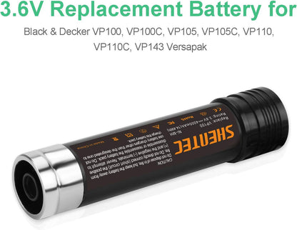 SHENTEC 2X 3.6V 3600mAh Ni-MH AKUMULATORY DO Black&Decker VP100 VP130K VP368 VP940 VP110 VP143