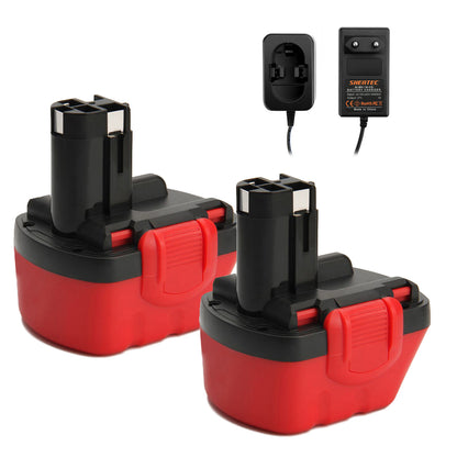 SHENTEC 2X 12V 5.0Ah Akumulator + ładowarka do Bosch 2607335249 2607335261 2607335273 BAT043 BAT045