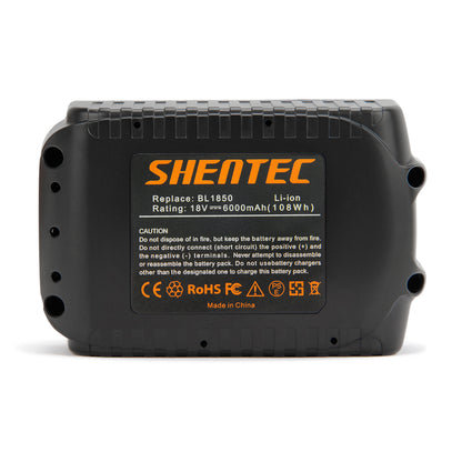 SHENTEC 2X Akumulator zamienny Li-ion 18V 6Ah do Makita BL1830 BL1840 BL1850 BL1860 194230-4 194205-3