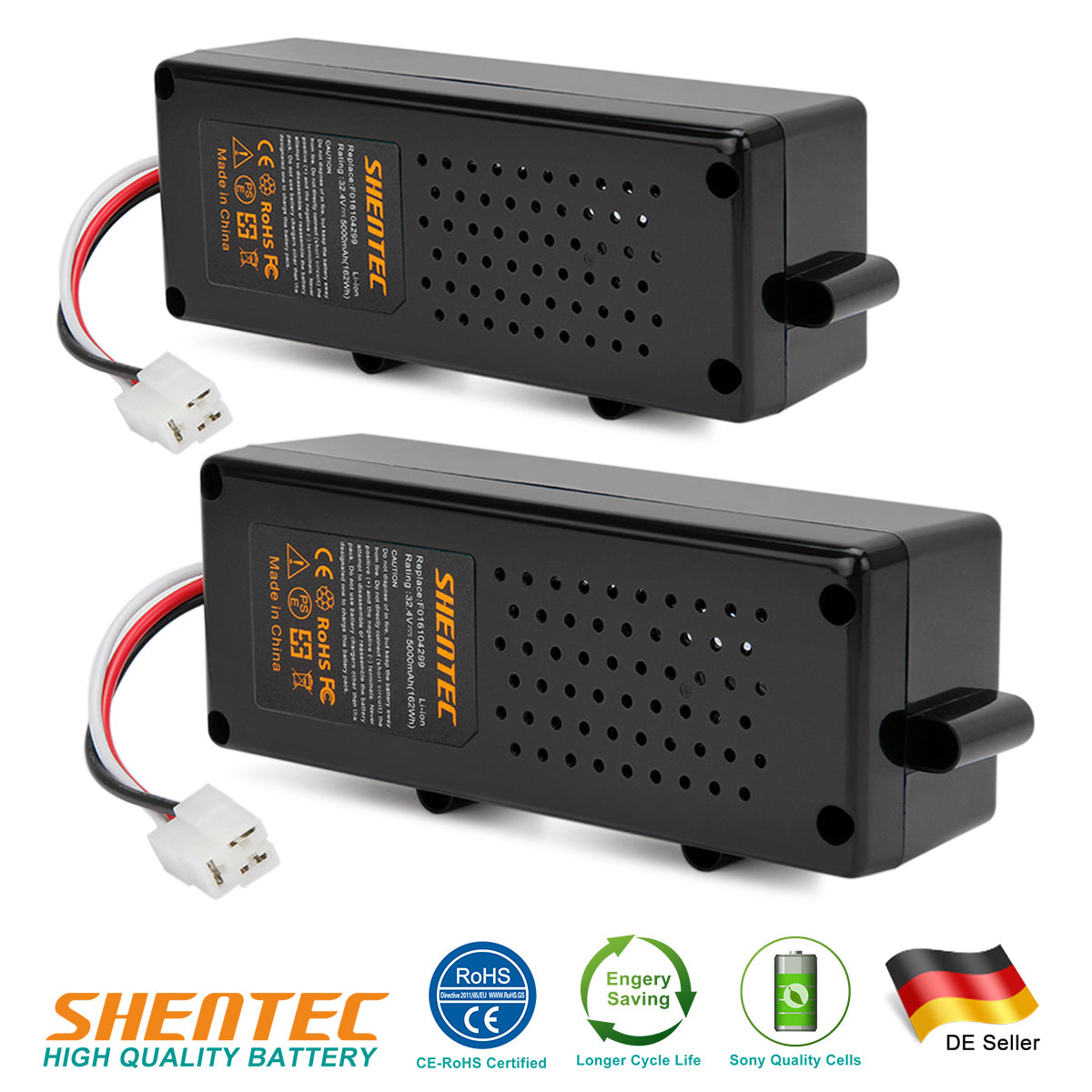 SHENTEC 2 Sztuki 32.4V 5.0Ah Akumulator Li-ion dla Bosch Indego F016104299 Indego 800 1000 1200 3600