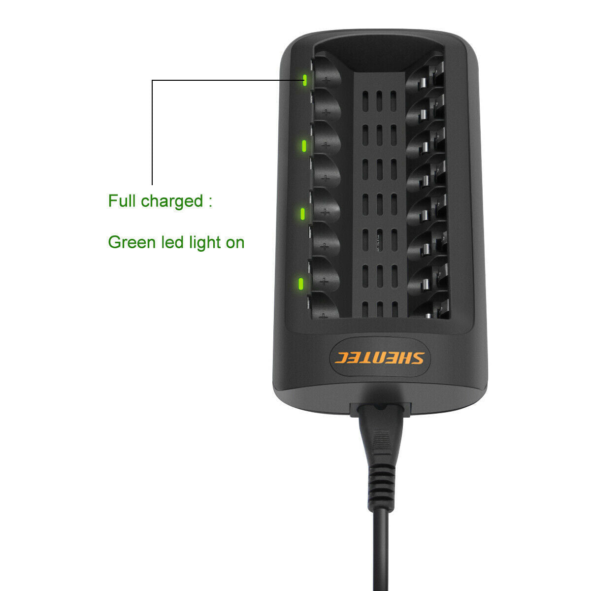 SHENTEC Inteligentna ładowarka LED do 8 akumulatorów AA/AAA Ni-MH/Ni-Cd