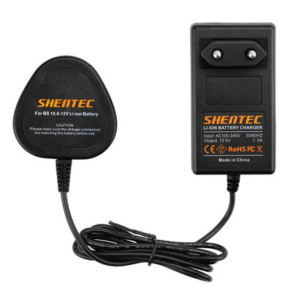SHENTEC 10.8V/12V Ładowarka do akumulatorów Li-ion do Bosch BAT411 BAT412 BAT413 2607336864 2607336013