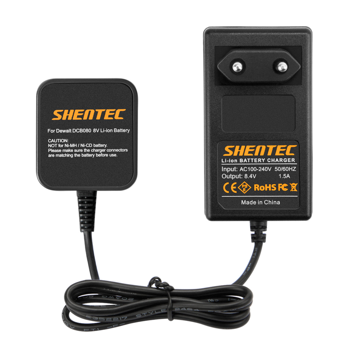SHENTEC 7.2V Ładowarka akumulatorów Li-ion do Dewalt DCB080 DCF680N1 DCF682 DCF680G2 DW4390