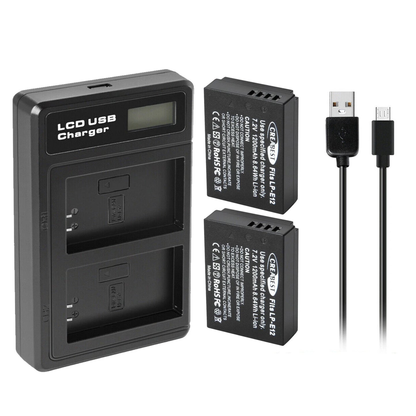 2x Akumulator LP-E12 + Ładowarka do Canon EOS M M10 M50 PowerShot SX70