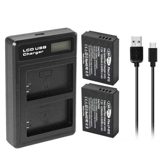 2x Akumulator LP-E12 + Ładowarka do Canon EOS M M10 M50 PowerShot SX70