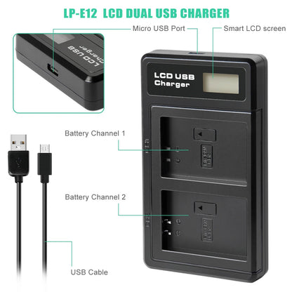 2x Akumulator LP-E12 + Ładowarka do Canon EOS M M10 M50 PowerShot SX70