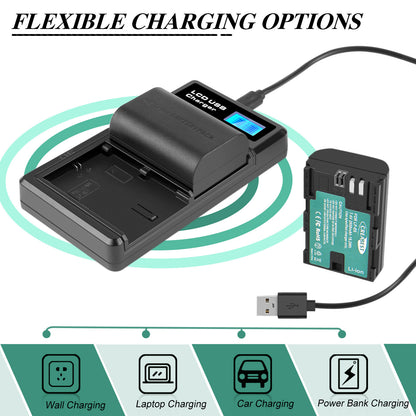 2x Akumulatory LP-E6/LP-E6N + Podwójna Ładowarka Do Canon EOS 90D, 5D Mark III/IV, 80D, 60D, 70D