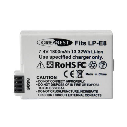 SHENTEC 2x akumulatory LP-E8 + podwójna ładowarka do Canon EOS 550D 600D 650D 700D Kiss T2i X4 X5