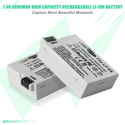 SHENTEC 2x akumulatory LP-E8 + podwójna ładowarka do Canon EOS 550D 600D 650D 700D Kiss T2i X4 X5