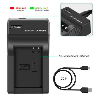 2x Akumulatory NB-10L+Ładowarka do Canon PowerShot G15 G16 G1X SX50HS SX60HS SX40HS