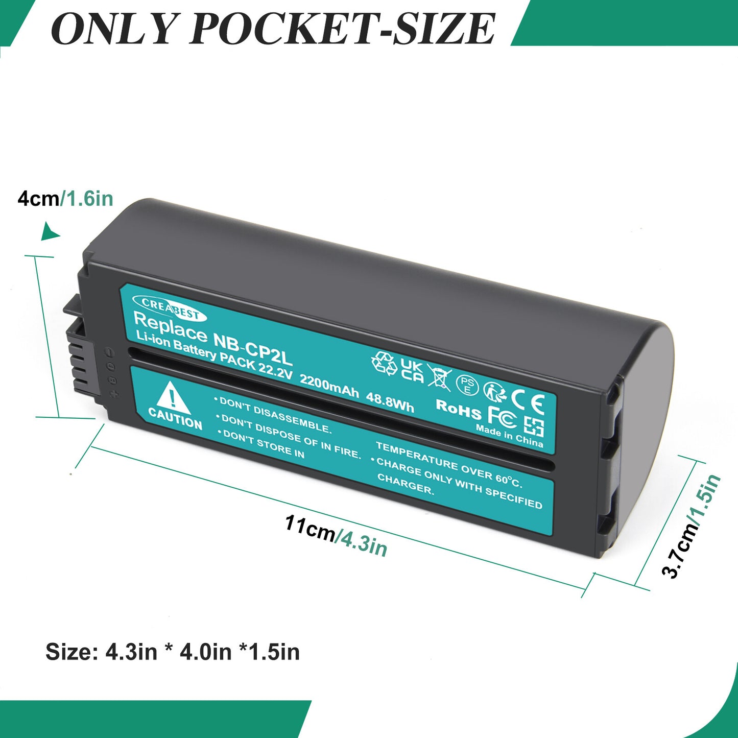 22.2V Bateria NB-CP1L Do Canon Selphy CP1200 CP1300 CP1500 CP-910 NB-CP2L CP2LH