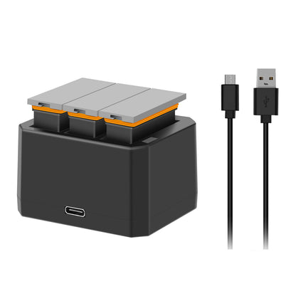 3x 1350mAh Akumulatory + 3-Kanałowa Szybka Ładowarka USB Do DJI Osmo AB1 P01 PT1 Action