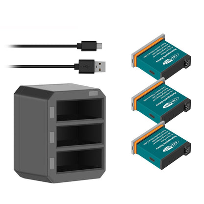 3x 1350mAh Akumulatory + 3-Kanałowa Szybka Ładowarka USB Do DJI Osmo AB1 P01 PT1 Action