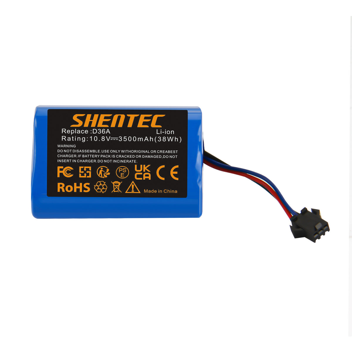 SHENTEC 3.5Ah 10.8V Li-Ion Akumulator Zastępczy do Ecovacs DA60, Darfon ZJ1450, Ecovacs D36A D36B DA60
