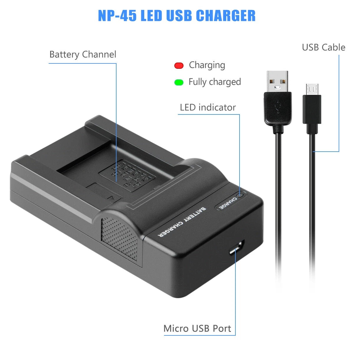 SHENTEC 3.6V 1200mAh akumulator do Fujifilm NP-45, Olympus, Nikon EN-EL10 + ładowarka