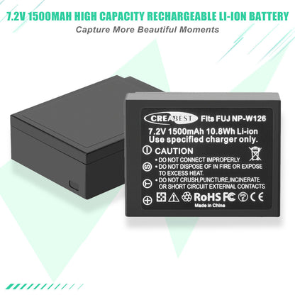 2x NP-W126 W126S akumulator+ładowarka do Fujifilm Fuji X-E1 X-E2 X-E2S X-T10 X-T20