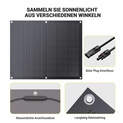 Balkonowa elektrownia 800 W z elastycznym zestawem solarnym: 4 x 200 W elastyczne panele słoneczne i falownik 800 W, plug and play z 5 m kablem AC