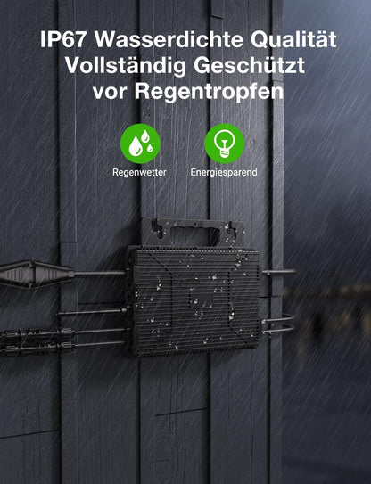 Mikroinwerter 800 W, balkonowa stacja zasilania z WiFi, Plug & Play, sterowanie aplikacją, kabel AC 5 m, inwerter PV