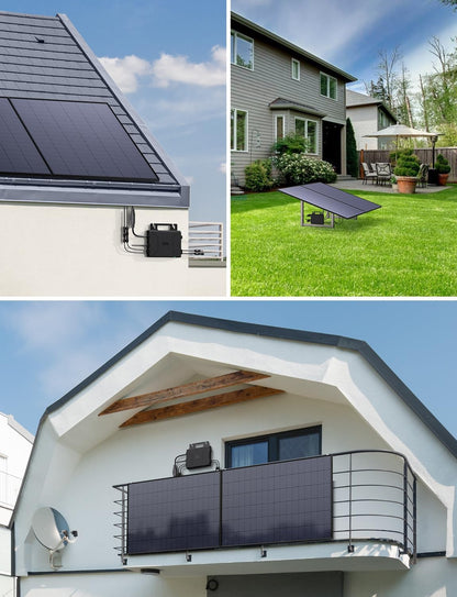 Mikroinwerter 800 W, balkonowa stacja zasilania z WiFi, Plug & Play, sterowanie aplikacją, kabel AC 5 m, inwerter PV