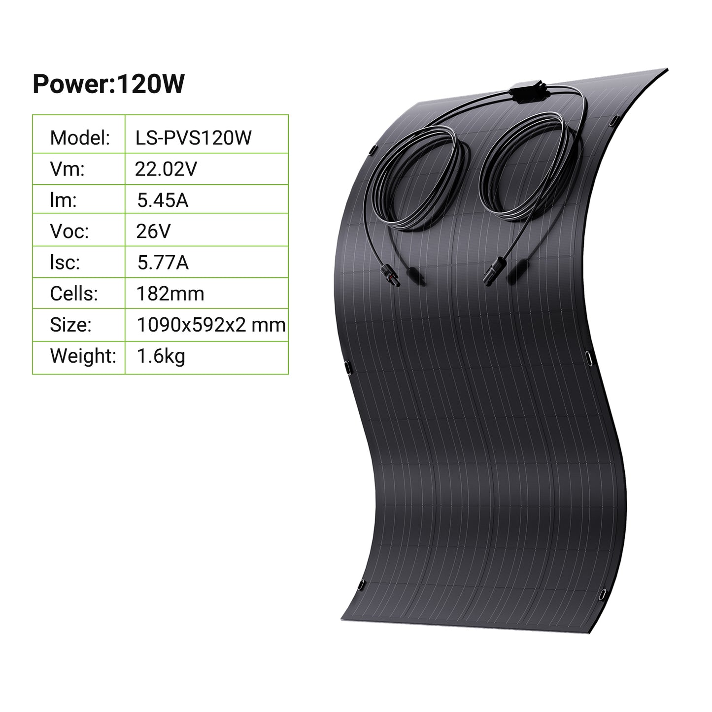 Elastyczny zestaw paneli słonecznych 240 W, 2 x 120 W elastyczny moduł fotowoltaiczny, IP67 na balkon, do kampera, auta, szopy, dachu, łodzi, off-grid