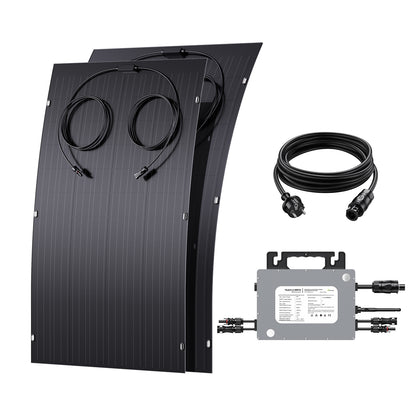 Elastyczny zestaw paneli słonecznych 240 W, 2 x 120 W elastyczny moduł fotowoltaiczny, IP67 na balkon, do kampera, auta, szopy, dachu, łodzi, off-grid
