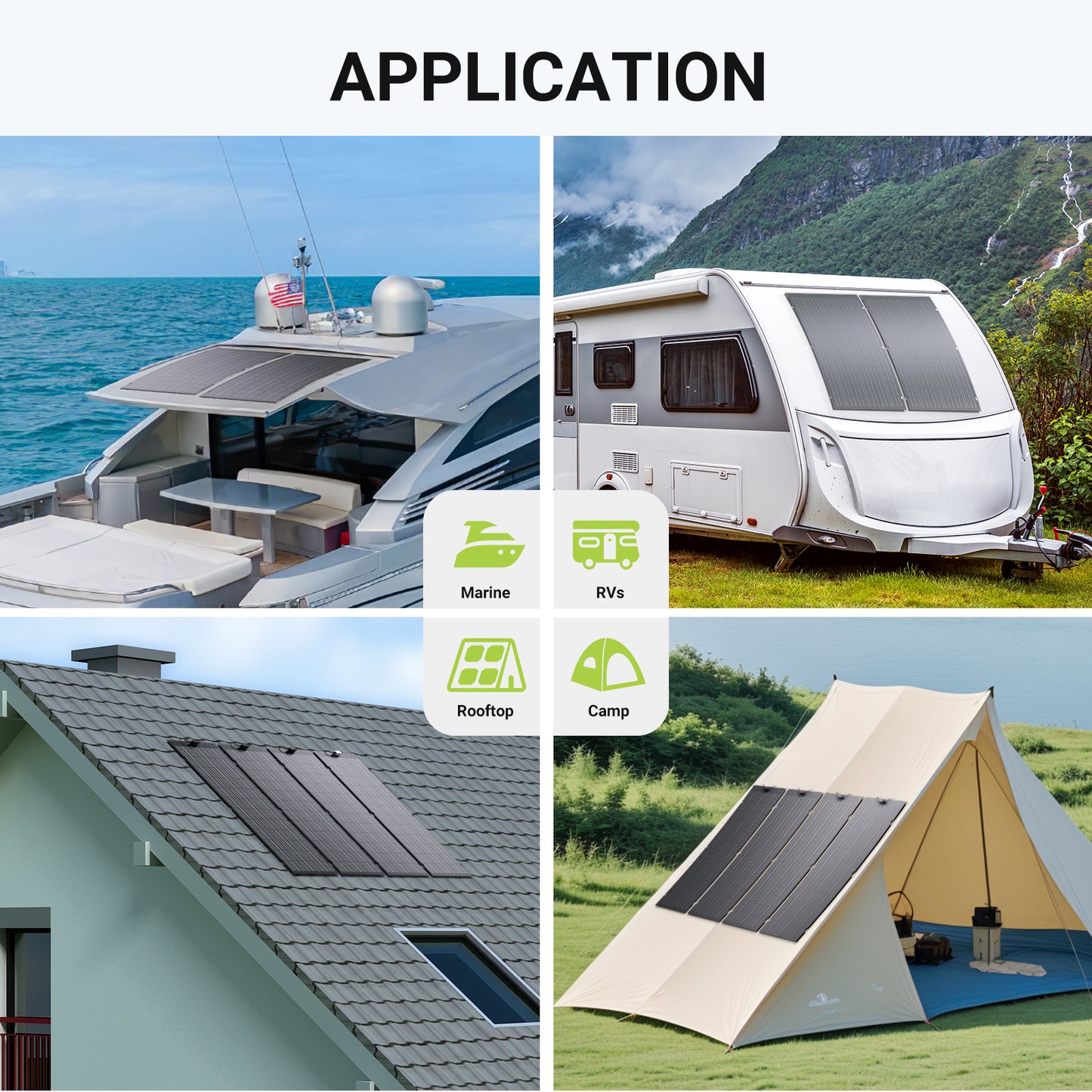 Elastyczny zestaw paneli słonecznych 240 W, 2 x 120 W elastyczny moduł fotowoltaiczny, IP67 na balkon, do kampera, auta, szopy, dachu, łodzi, off-grid