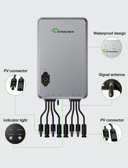 Inteligentny hub solarny 1600W | Podwójny MPPT, menedżer energii solarnej EMS, sterowanie aplikacją Wi‑Fi, IP65 do zestawu solarnego LiFePO4