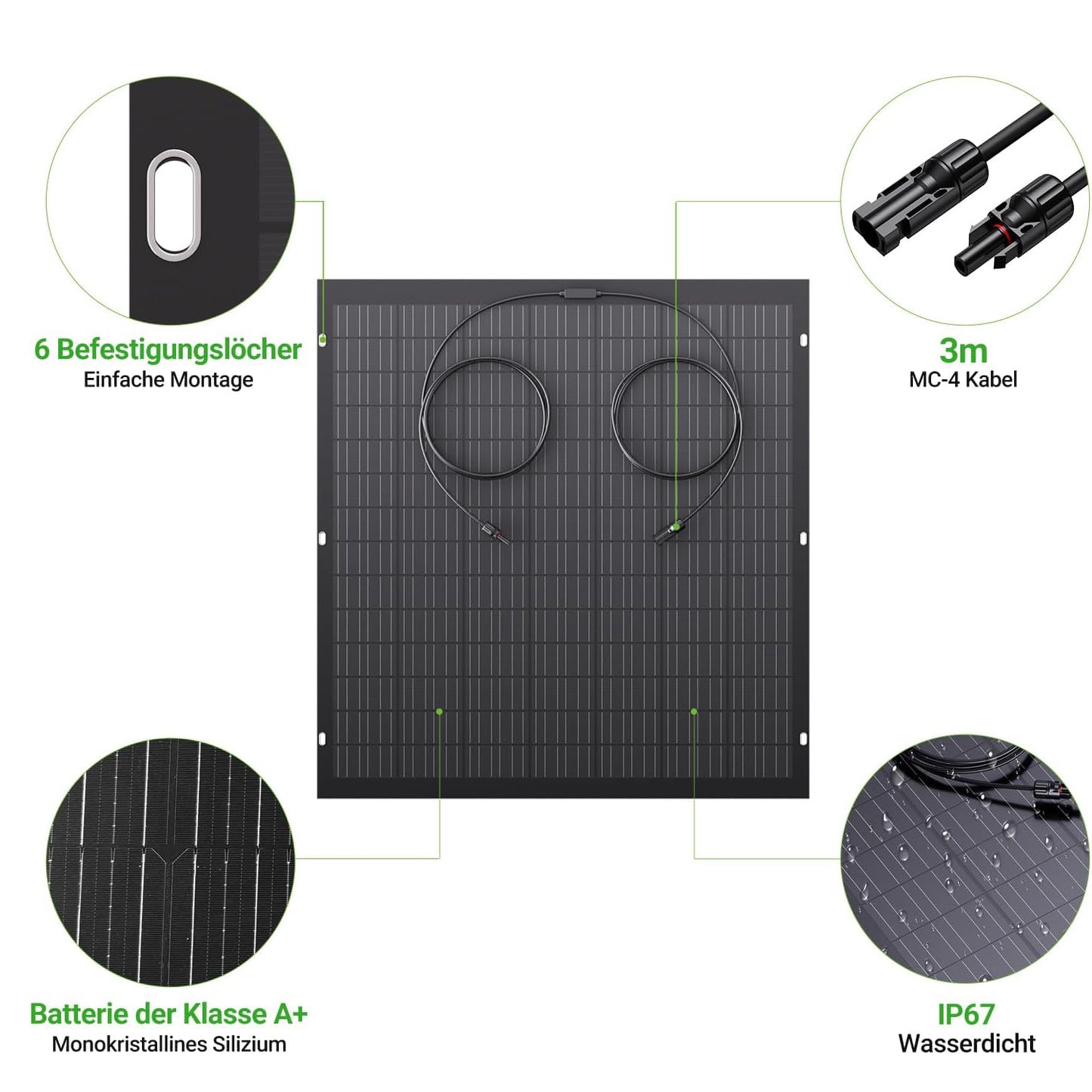 Zestaw elastycznych paneli słonecznych 960 W, 4 x elastyczny moduł solarny 240 W, IP67, ogniwo fotowoltaiczne off-grid, do kampera, auta, szopy, dachu, łodzi, balkonu