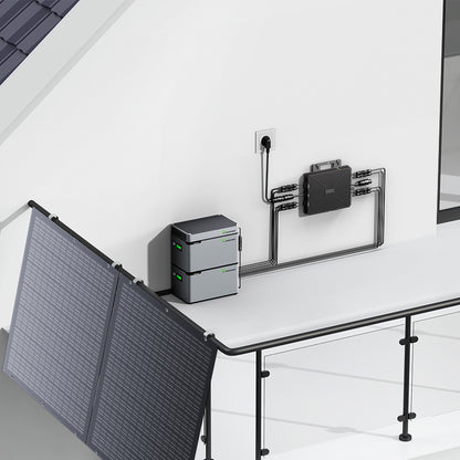 Balcony Power Station 800W Flexible Solar Kit With 4 x 200 W Solar Panel & Inverter 800W,1600W Smart Hub &2 X 1024WH Power Box