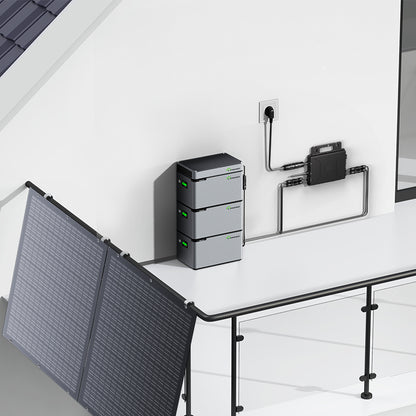 Balcony Power Station 800W Flexible Solar Kit With 4 x 200 W Solar Panel & Inverter 800W,Smart Hub &3 X 1024WH Power Box