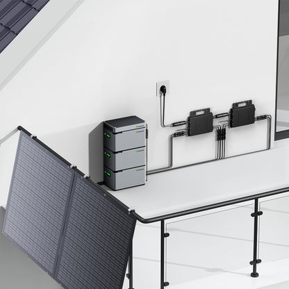 Balcony Power Station 800W Flexible Solar Kit With 4 x 200 W Solar Panel & Inverter 800W,Smart Hub &3 X 1024WH Power Box