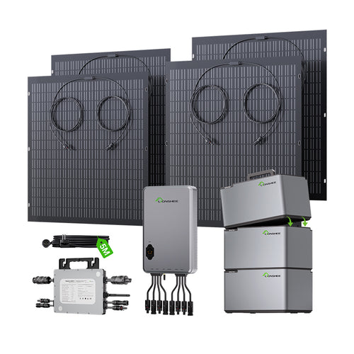 Balcony Power Station 800W Flexible Solar Kit With 4 x 200 W Solar Panel & Inverter 800W,Smart Hub &3 X 1024WH Power Box