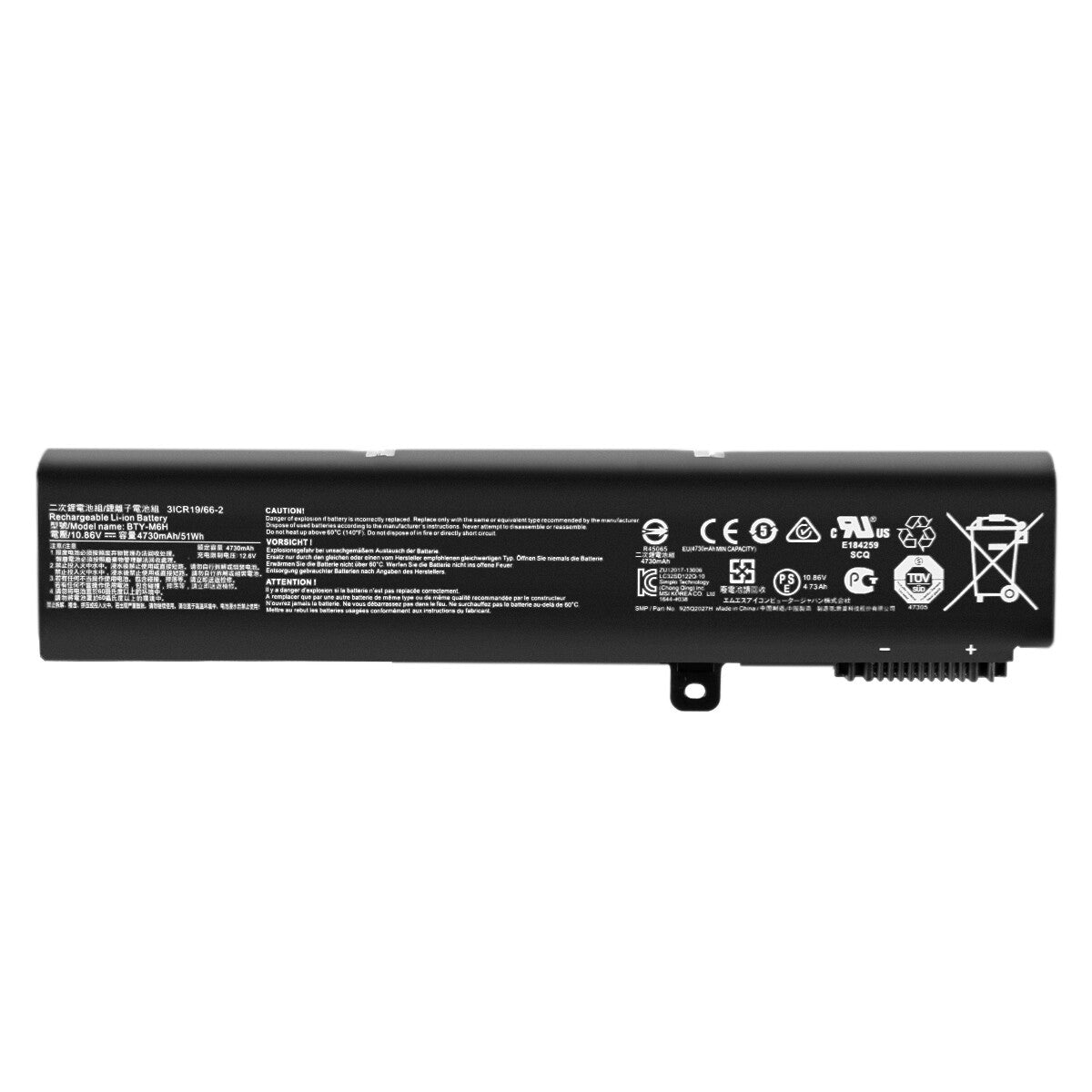 10.86V Akumulator BTY-M6H do MSI PE60, PE70, GE72, 3ICR19/66-2, MS-16J3, MS-16J5L, GL62M